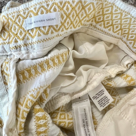 LOFT Ann Taylor Shorts Size 10 Yellow White Stripe Tweed Riviera Coastal Chic - Picture 12 of 12